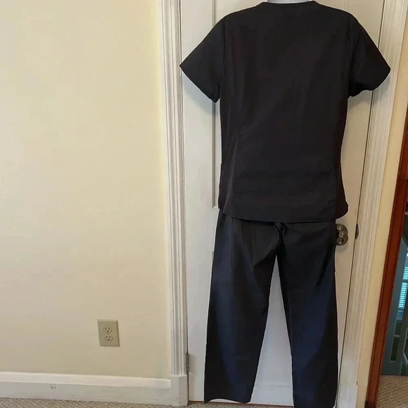 Dickies Scrub Work Set 2 Piece Women’s Small Gray Stretch Band Pants Pockets - Picture 7 of 17